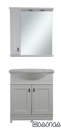 Misty Шкаф с зеркалом Лувр 85 L (Белый)