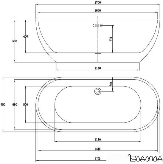 Ванна Vincea VBT-109 170х75