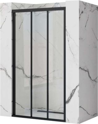 Душевая дверь Rea Alex 100 (черный/прозрачное стекло)