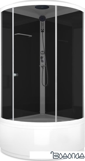 Душевая кабина Domani-Spa Simple High 90x90 (тонированное стекло/черный) фото 1