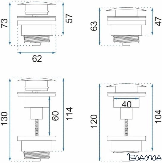Донный клапан Rea Klik-Klak REA-A5218 (ретро черный) фото 4