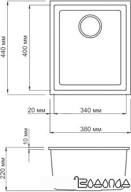 Кухонная мойка Omoikiri Bosen 38-U-EV [4993231]