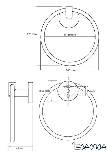 Держатель для полотенца Bemeta Dark 104204060