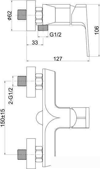 Смеситель Cersanit Wisla 63057