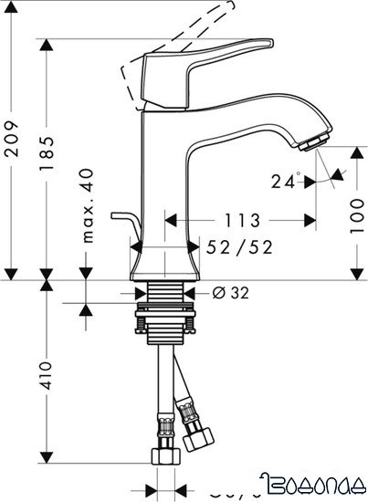 Смеситель Hansgrohe Metris Classic 31075000