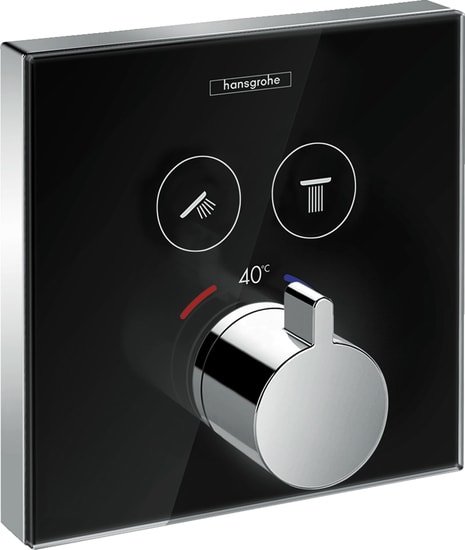 Смеситель Hansgrohe ShowerSelect Glass 15738600 (черный/хром)