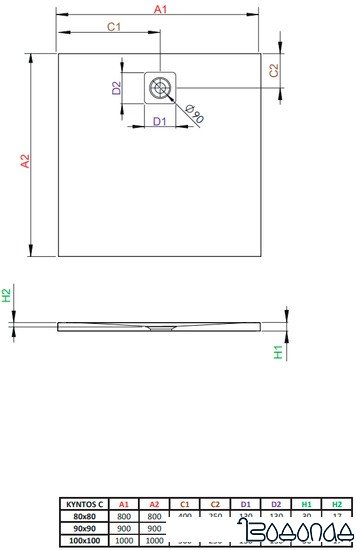 Душевой поддон Radaway Kyntos C anthracite 90x90 фото 4