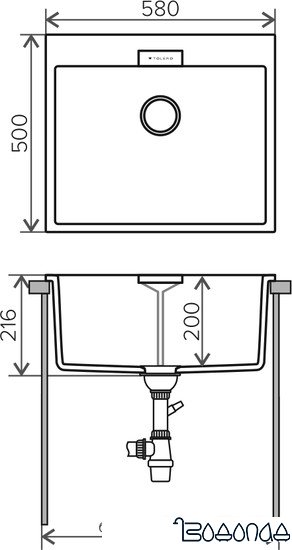 Кухонная мойка Tolero Loft TL-580 (серый металлик) Кухонная мойка Tolero Loft TL-580 (серый металлик)
