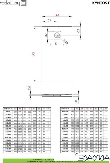 Душевой поддон Radaway Kyntos F Cemento 120x90