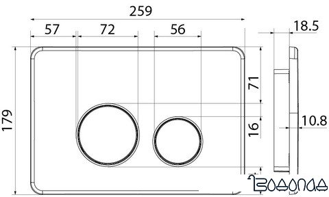 Панель смыва IDDIS Unisteel UNS10S0i77