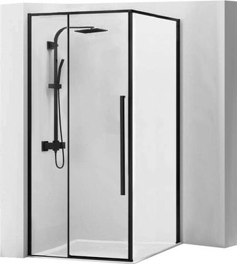Душевой уголок Rea Solar 90x90 (черный/прозрачное стекло)