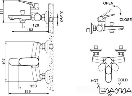 Смеситель Bravat Eier F6191238CP-01