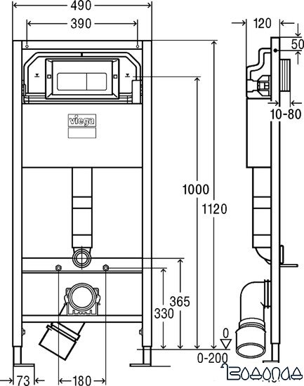 Инсталляция для унитаза Viega Prevista Dry 8524.12 792 848