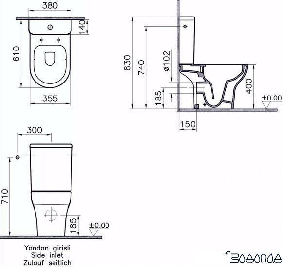 Унитаз Vitra Zentrum Rim-Ex 5789B003-0075