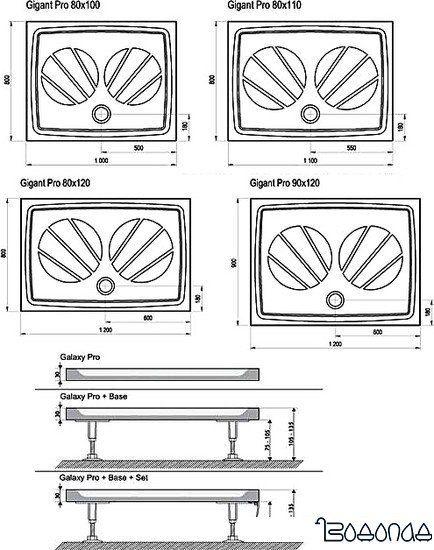 Душевой поддон Ravak Galaxy Gigant Pro Chrome 120x90 [XA04G701010]