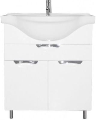 Кветка Тумба Азалия 75 с умывальником Элеганс 75 (белый)