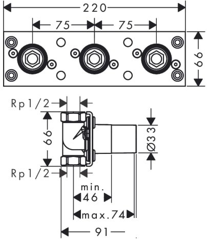 Скрытый механизм Hansgrohe ShowerTablet 13129180