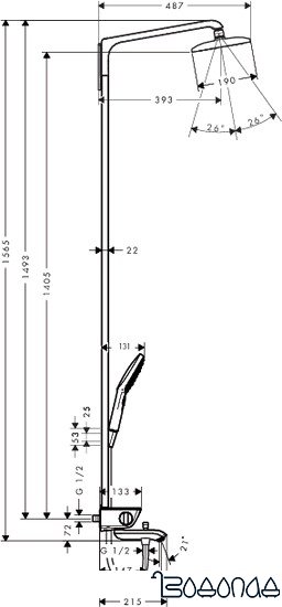 Душевая система Hansgrohe Raindance Select E 360 Showerpipe (27113400)
