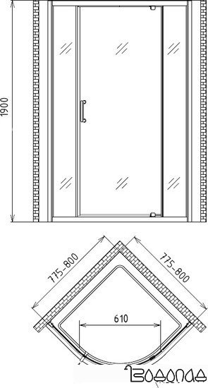 Душевой уголок Gemy Sunny Bay S28061 80x80 фото 4