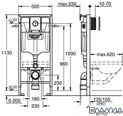 Инсталляция для унитаза Grohe Solido [38832000]