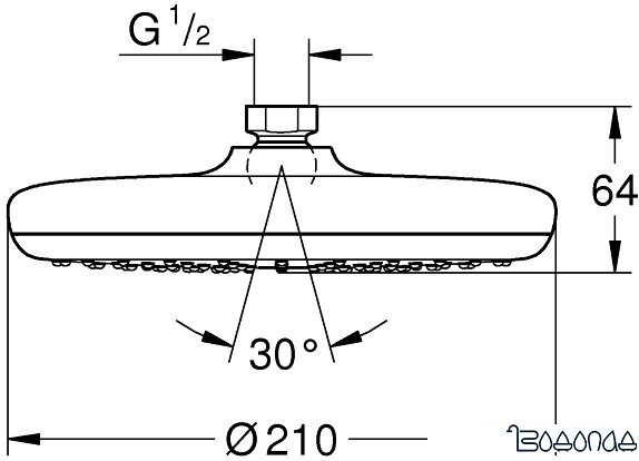 Верхний душ Grohe Tempesta 210 26408000 фото 2
