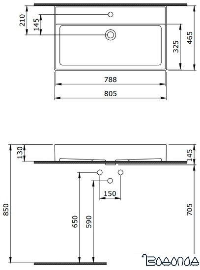 Умывальник Bocchi Milano (белый) 1377-001-0126