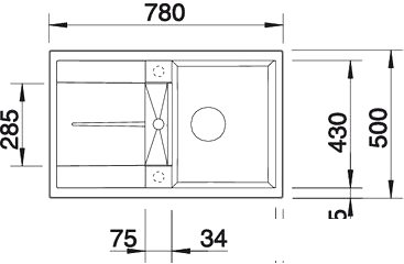 Кухонная мойка Blanco METRA 45 S (алюметаллик) [513027]