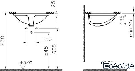 Умывальник Vitra S50 53x41.5 (5339B003-0012) фото 2
