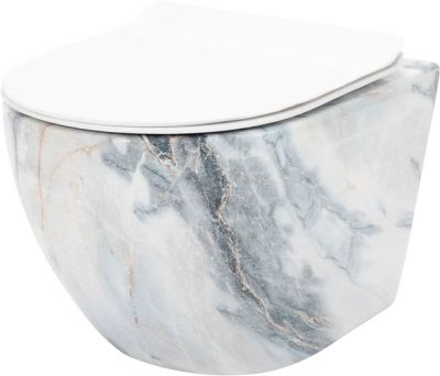 Унитаз Rea Carlos Slim REA-C8002 (гранит серый/белый)