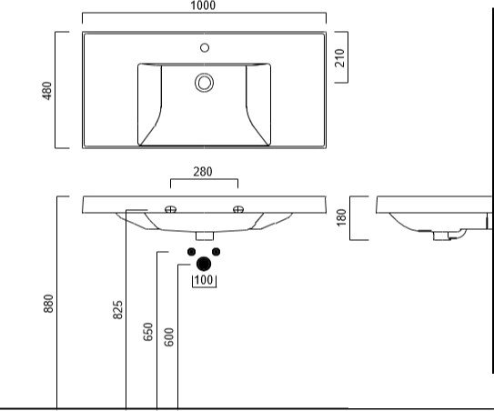Умывальник Kerama Marazzi Cubo 100 CUi.wb.100
