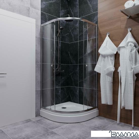 Душевой уголок Triton Альфа Хром А1 100х100 без поддона (прозрачное стекло) фото 4