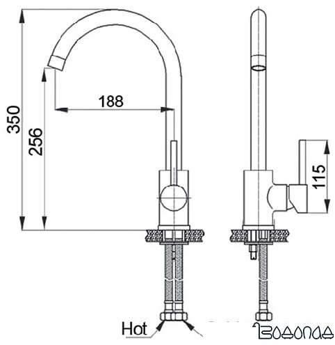 Смеситель GranFest GF-7651 (песочный)