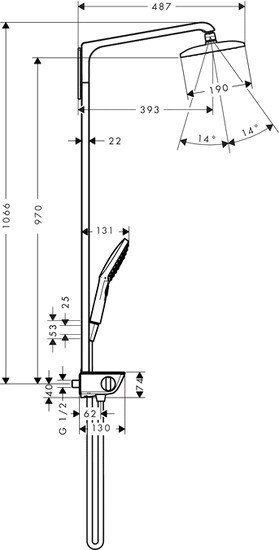 Душевая система Hansgrohe Raindance Select E 360 Showerpipe [27112400]
