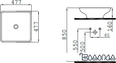 Умывальник iDevit Square 0101-2486 фото 2