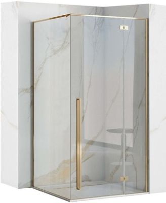 Душевой уголок Rea Fargo 100х80 (золото/прозрачное стекло)