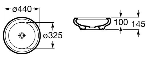 Умывальник Roca Art 44x44 (327220000) фото 4