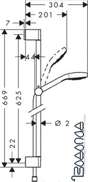Душевой гарнитур Hansgrohe Croma Select S [26560400] фото 3