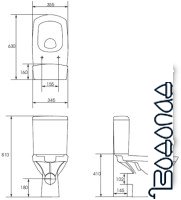 Бачок для унитаза Cersanit Carina / S-ZB-CARINA без арматуры (белый)