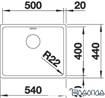 Кухонная мойка Blanco Andano 500-U (без клапана-автомата) фото 4