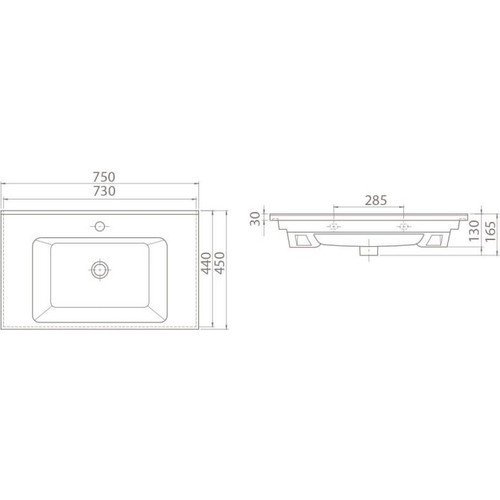 Умывальник CeraStyle Arte VB048L22U00
