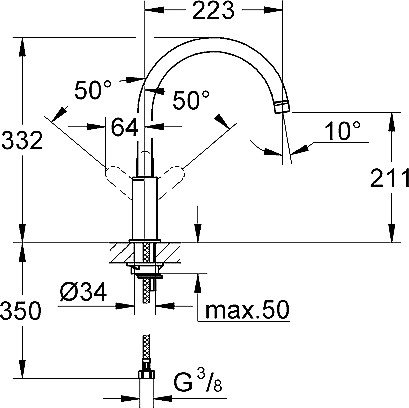 Смеситель Grohe BauEdge 31367000