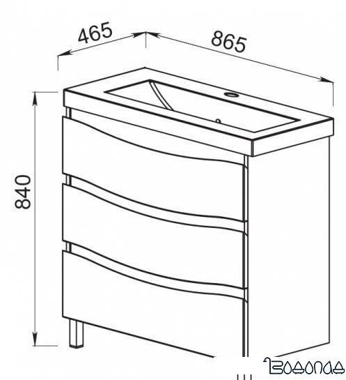 АВН Тумба под умывальник Фиджи 85 (61.13)
