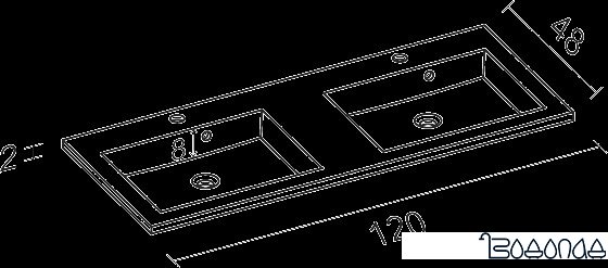 Умывальник Riho Broni 120x48 (F7BR112048122)