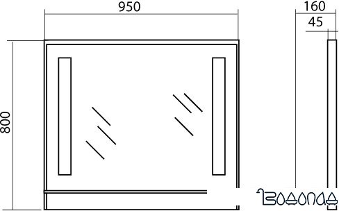 Аква Родос Милано 95 Зеркало