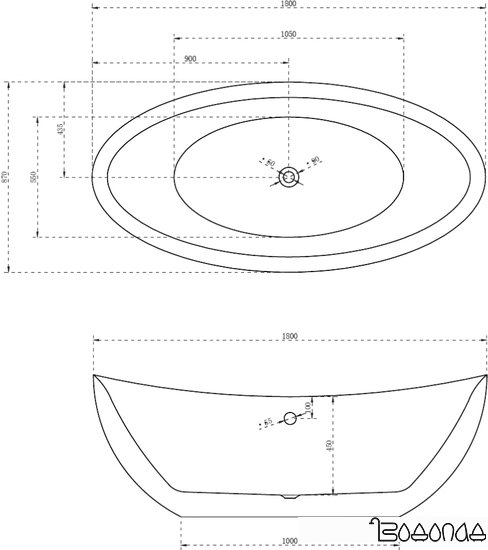 Ванна Abber 180x87 AB9248