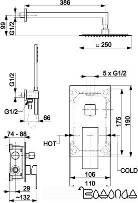 Душевая система Armatura Logon 5139-501-81 фото 2