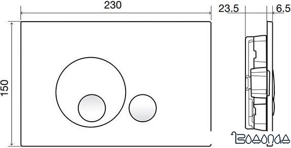 Панель смыва OLI Globe 152954 (золотистый) фото 4