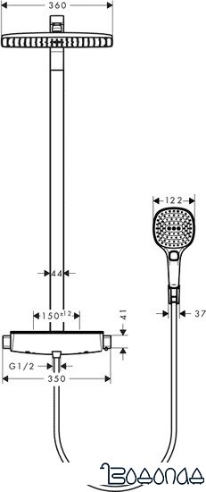 Душевая система Hansgrohe Raindance Select E 360 Showerpipe [27112400]