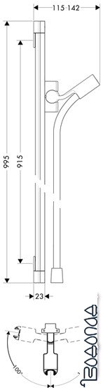 Душевая штанга Hansgrohe Unica 27844000