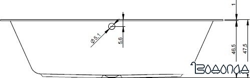 Ванна Riho Lugo 180x80 BT02 (с ножками)